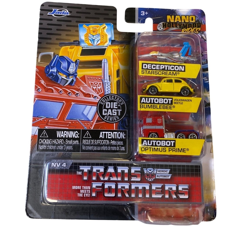 Jada Nano Hollywood Rides Transformers Die Cast 3 Pack Bumblebee Optimus Prime